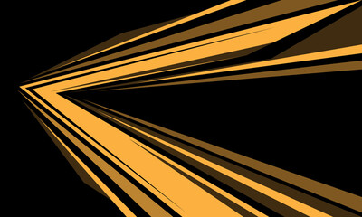 Abstract yellow grey arrow line speed direction on black design modern futuristic background vector illustration.