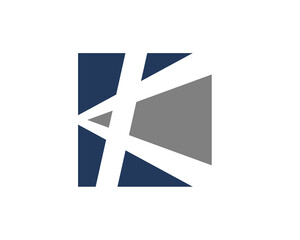 k letter square logo design 5