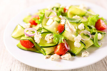 zucchini slices salad in plate