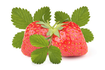 Strawberries isolated on white