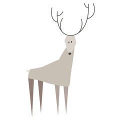 Flat cartoon deer