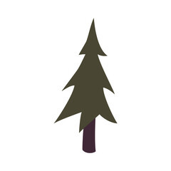 Fototapeta premium Flat cartoon fir tree