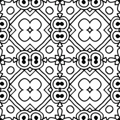 floral seamless pattern background.Geometric ornament for wallpapers and backgrounds. Black and white pattern. 