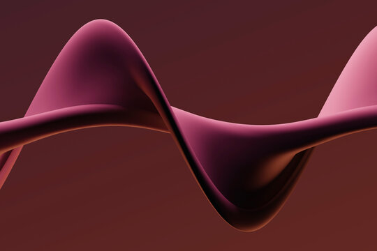 Three dimensional render of pink colored twisted shape