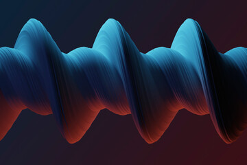 Three dimensional render of blue colored twisted shape