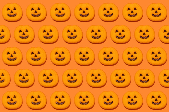 Pattern of Halloween themed cookies