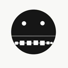 Black and white braces icon