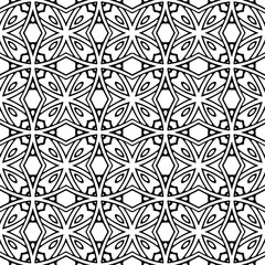  floral seamless pattern background.Geometric ornament for wallpapers and backgrounds. Black and white pattern. 
