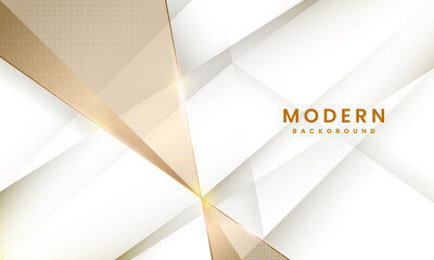 Luxury geometric shape background. Gold, grey and white style. Template design for poster, banner, backdrop, flyer, etc