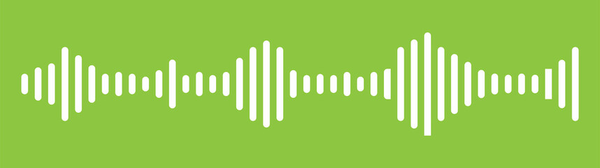 Sound Wave Symbol of Equaliser. vector on green flat background.