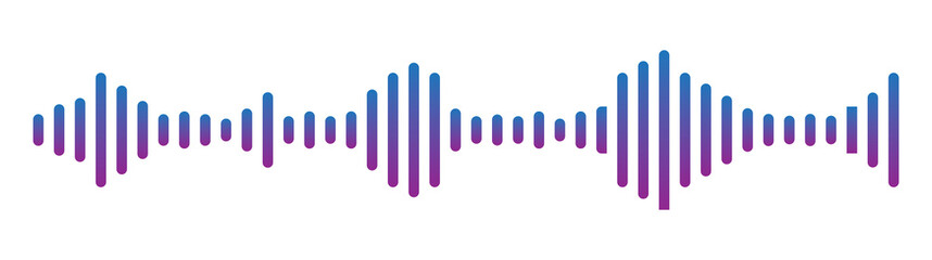 Sound Wave Gradient Symbol of Equaliser. vector on white flat background.