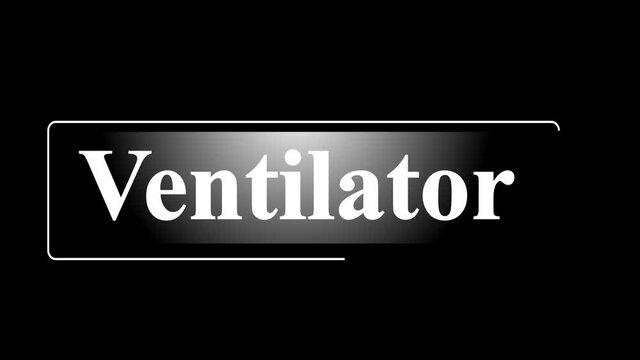 Ventilator lower third with metallic text effect in high resolution Quicktime Alpha Channel.