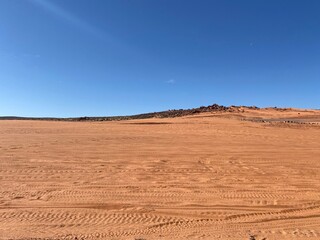 Desert landscape with blue sky