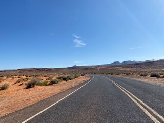 Fototapeta na wymiar Road through a desert