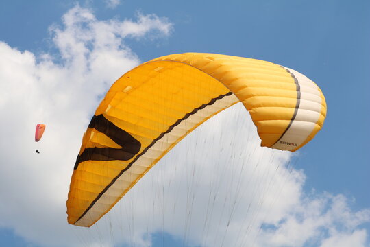 Paraglider high in the sky