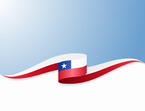 Chilean flag wavy abstract background. Vector illustration.