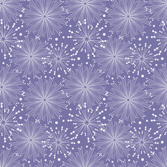 Snowy white pattern new year, christmas, hand drawing doodling, lilac background. For design for Christmas and New Year. Packaging, wrapping, backing. Vector illustration