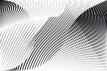 Abstract halftone dots and lines background, geometric dynamic pattern.