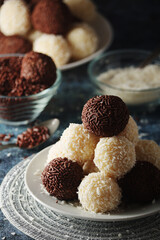 Beijinho and Brigadeiro sweets - national cuisine of Brazil