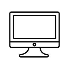 Monitor Screen Linear Vector Icon Design