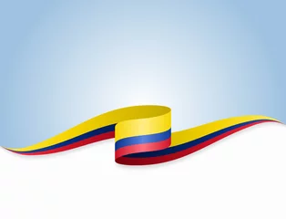 Fototapeten Colombian flag wavy abstract background. Vector illustration. © Khvost