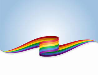 LGBT pride flag wavy abstract background. Vector illustration.