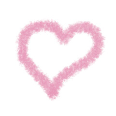 Watercolor Pink Heart with space for text. Hand drawn illustration painted by Brush and Aquarelle. Isolated object on white background. Design for wedding invitations and Valentine's Day cards