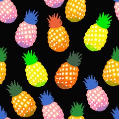seamless pattern with pineapples