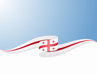Obraz premium Georgian flag wavy abstract background. Vector illustration.