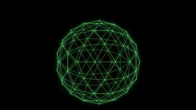 Big data 3d Earth. World map surrounding globe rotating. Plexus News logo