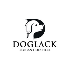 Obraz premium dog logo inside letter D