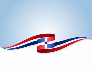 Dominican Republic flag wavy abstract background. Vector illustration.