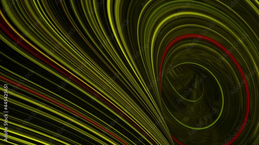 Poster 3d abstract futuristic background with digital lines flowing on black background. animation. twisted