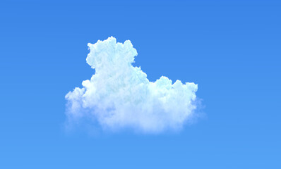 alone cloud on blue sky isolated - design nature 3D illustration