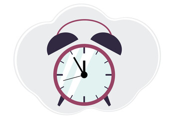 Illustration of color alarm clock with arrows