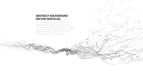 Abstract 3D image with particle flow movement