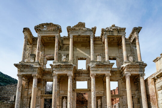 Exterior of Celsus Library, Ephesus, Turkey