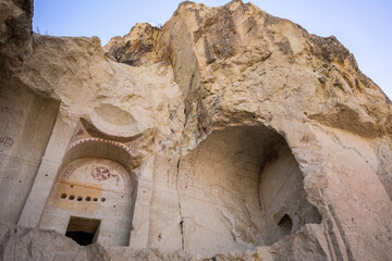 Turkey,�Nevsehir�Province, Goreme, Collapsing wall of Goreme Open Air Museum