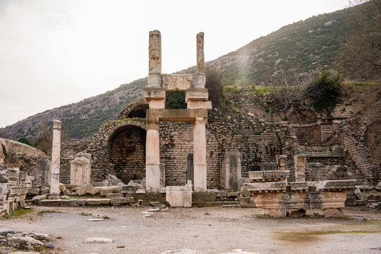 Abandoned structures at historic site, Ephesus, Turkey