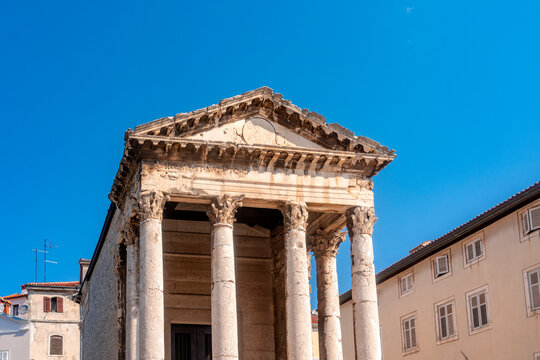 Exterior of Temple of Augustus, Pula, Istria, Croatia