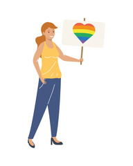 woman with lgtbi banner