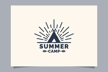 summer camp logo vector graphic for any business especially for outdoor activity, summer holiday, sport, adventure, etc.