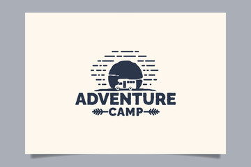 adventure camp logo vector graphic for any business especially for outdoor activity, summer holiday, sport, adventure, etc.
