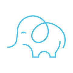 minimalist elephant icon logo design