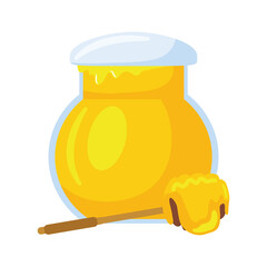 honey jar and spoon