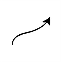 Vector of hand drawn arrow. Hand drawn doodle icon. Simple drawing element isolated on white background.