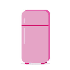 Illustration of stylish pink small size refrigerator rector
