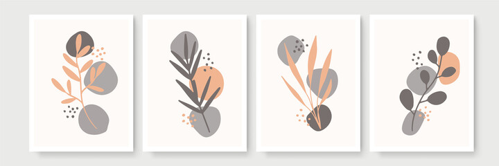 Social media stories, posts, highlights templates. Abstract floral vector backgrounds with copy space for text