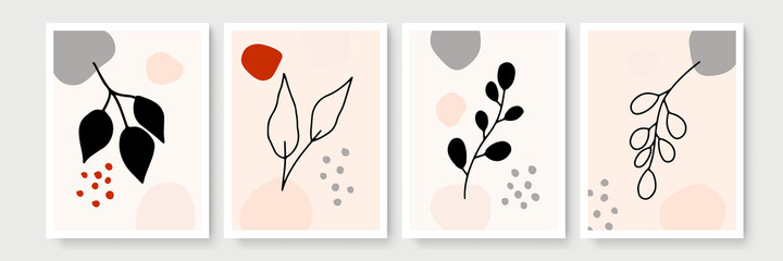 Social media stories, posts, highlights templates. Abstract floral vector backgrounds with copy space for text