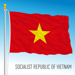 Vietnam official national flag, asiatic country, vector illustration